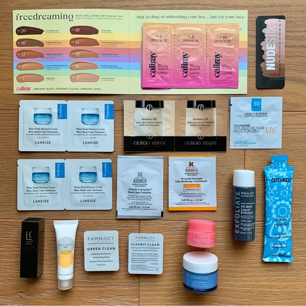 Makeup and skincare sample bundle